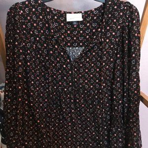 Universal Thread Black Printed Blouse
